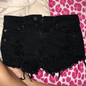 Black American eagle jean shorts